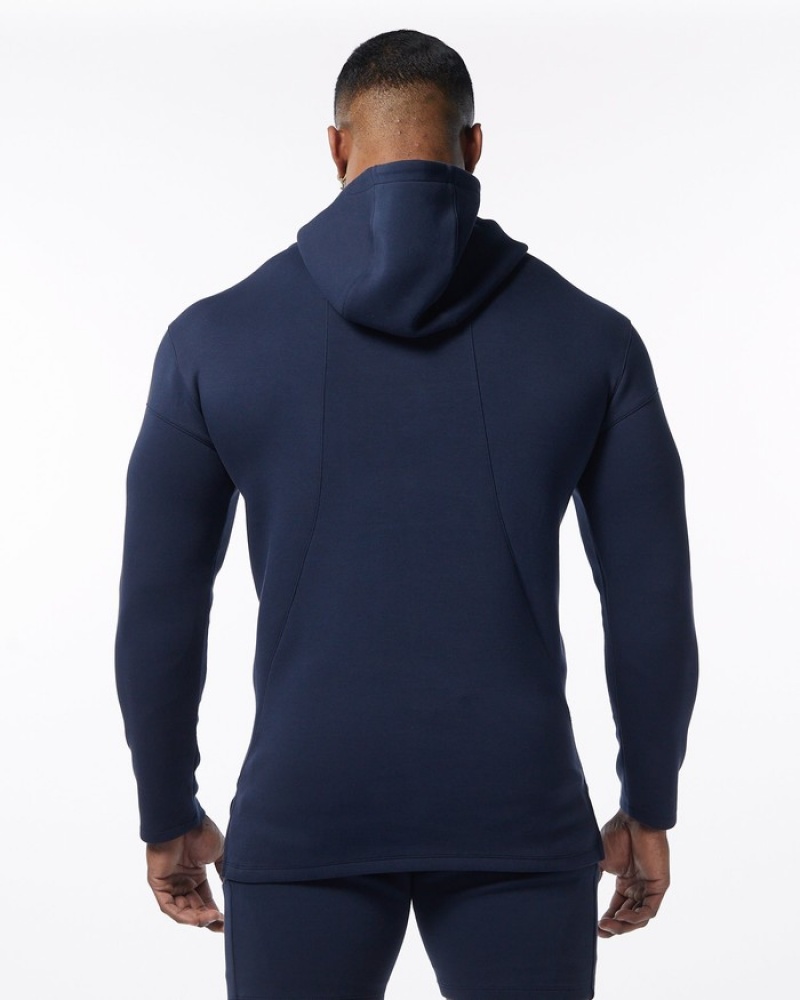 Alphalete ELMTS Fitted Hoodie Heren Donkerblauw | 32HNJFGLY