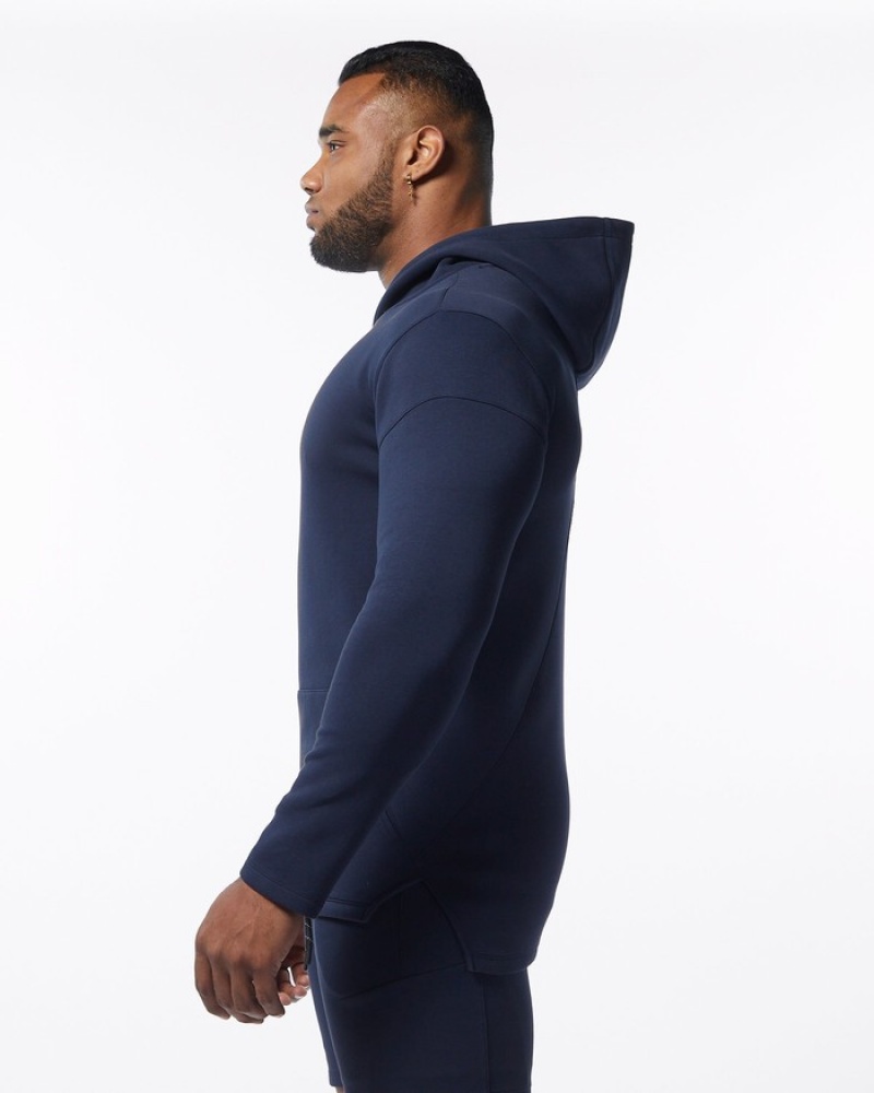 Alphalete ELMTS Fitted Hoodie Heren Donkerblauw | 32HNJFGLY