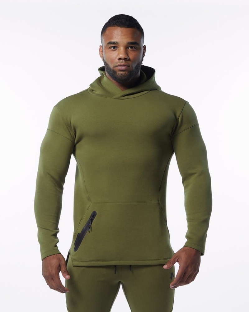 Alphalete ELMTS Fitted Hoodie Heren Olijfgroen | 61FARIGYT