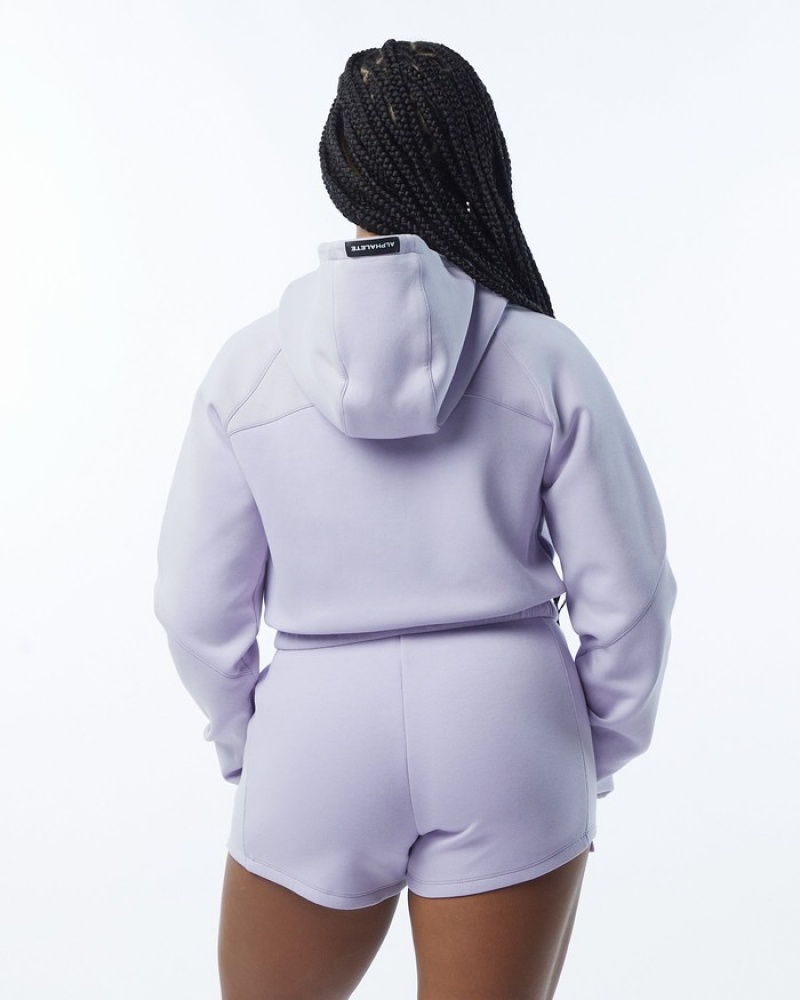 Alphalete ELMTS Full-Zip Crop Jassen Dames Paars | 74YPMUCBW