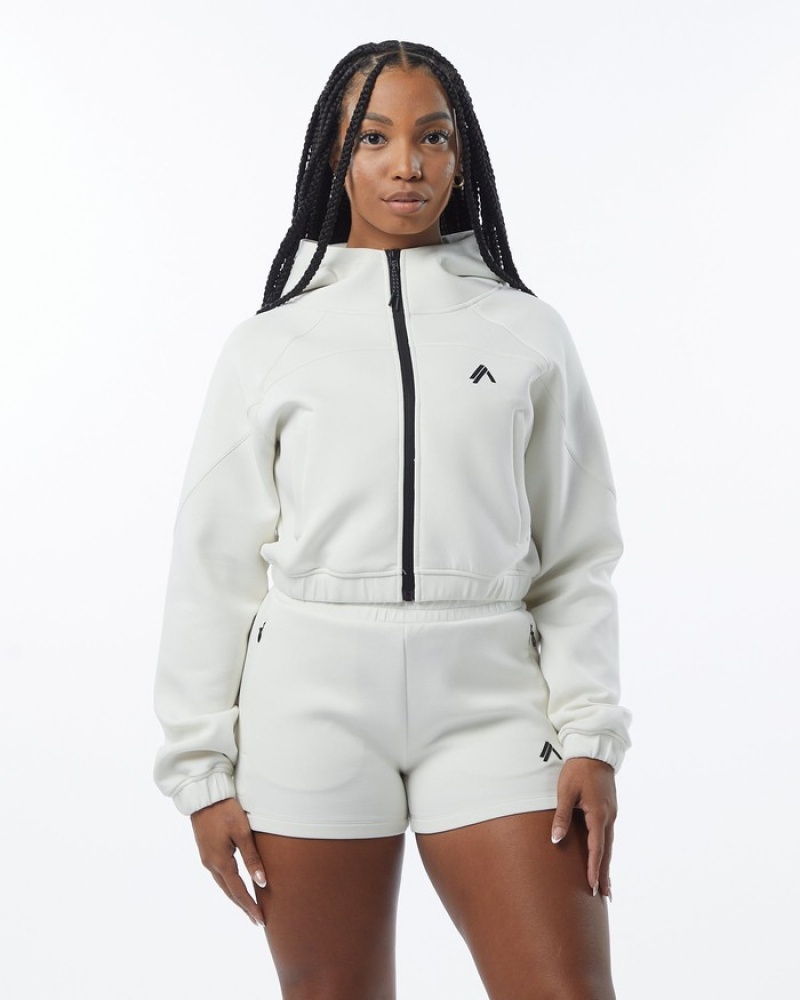 Alphalete ELMTS Full-Zip Crop Jassen Dames Room | 83ICLZGEY