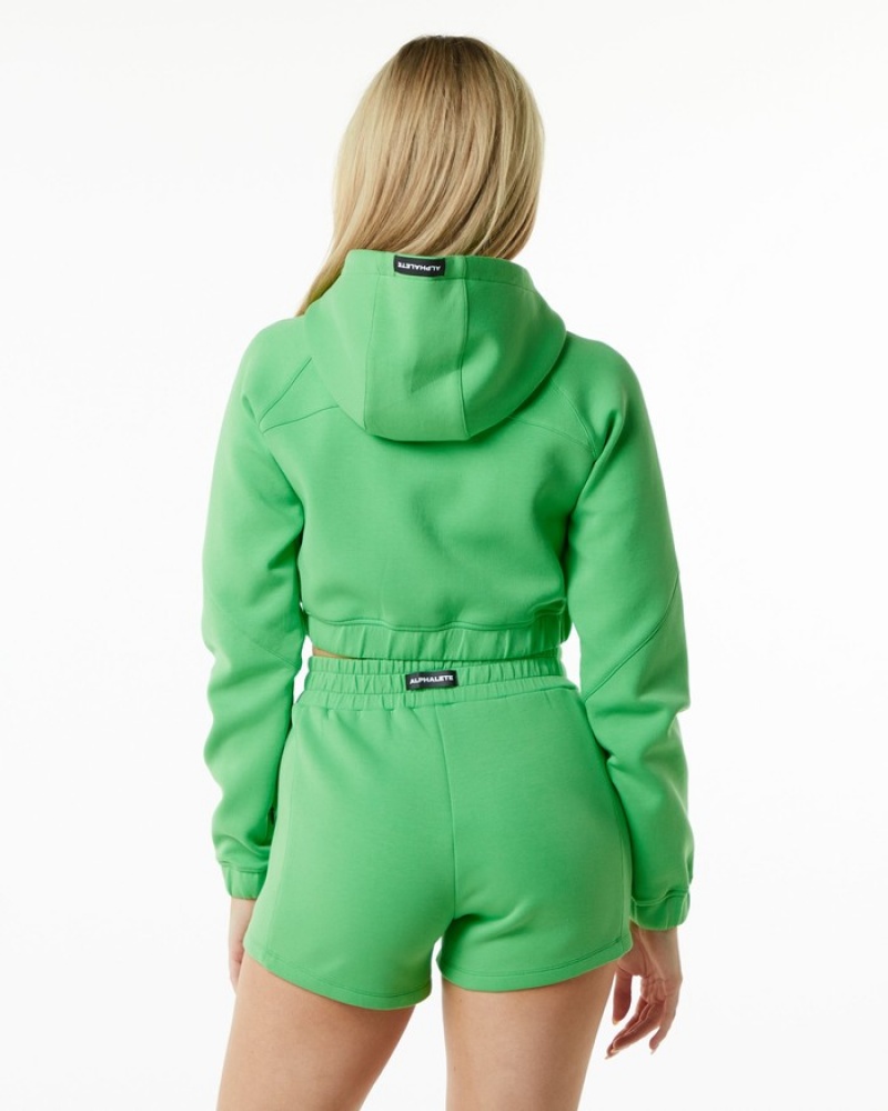 Alphalete ELMTS Full-Zip Crop Jassen Dames Groen | 58WYCRBZP