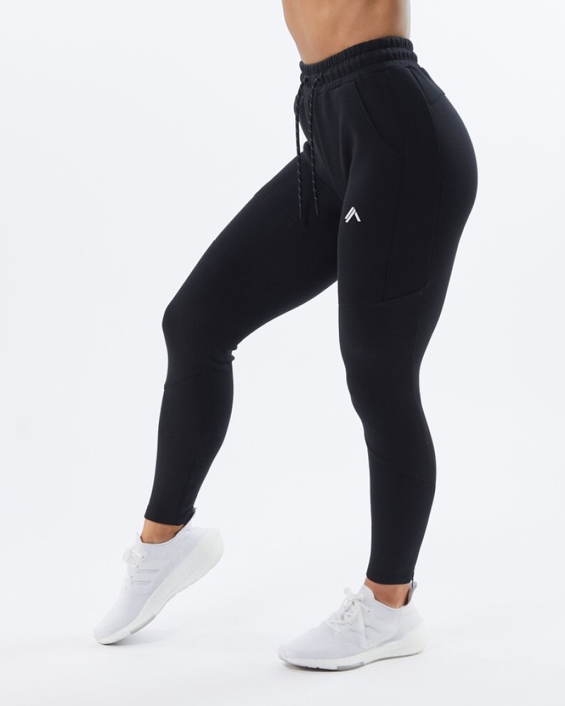 Alphalete ELMTS Zip Joggingbroeken Dames Zwart | 84GVHKROQ