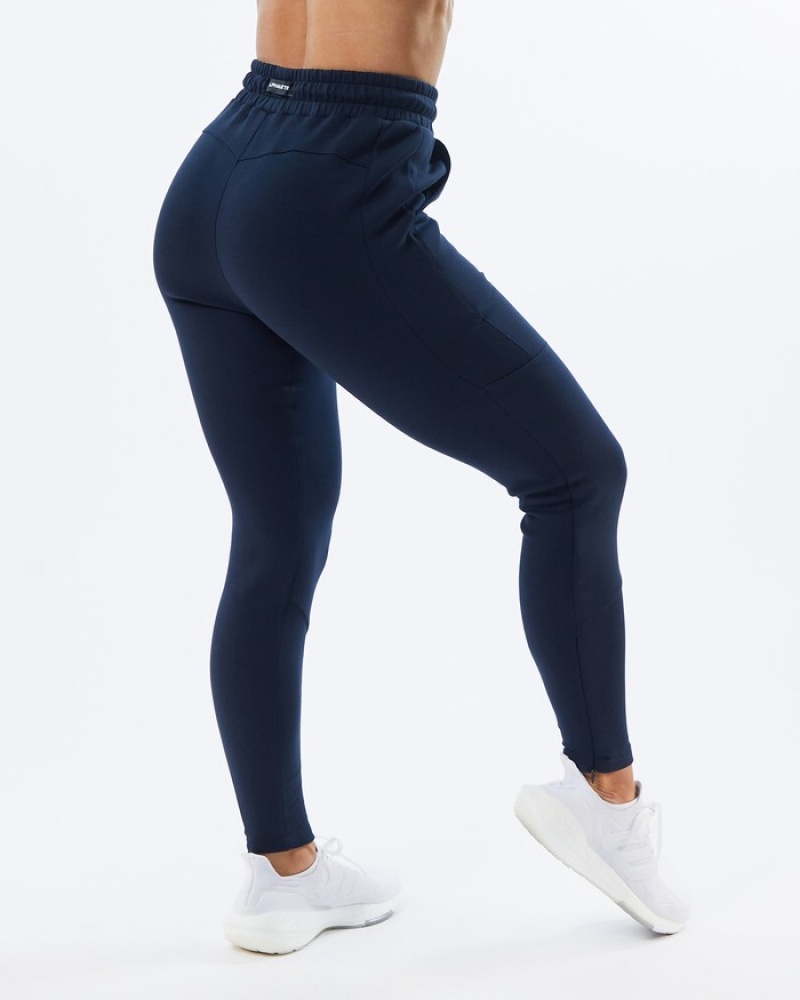 Alphalete ELMTS Zip Joggingbroeken Dames Donkerblauw | 17FKLIXYO