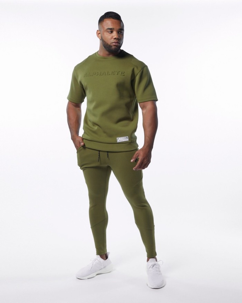 Alphalete ELMTS Zip Joggingbroeken Heren Olijfgroen | 23EFMOSHZ