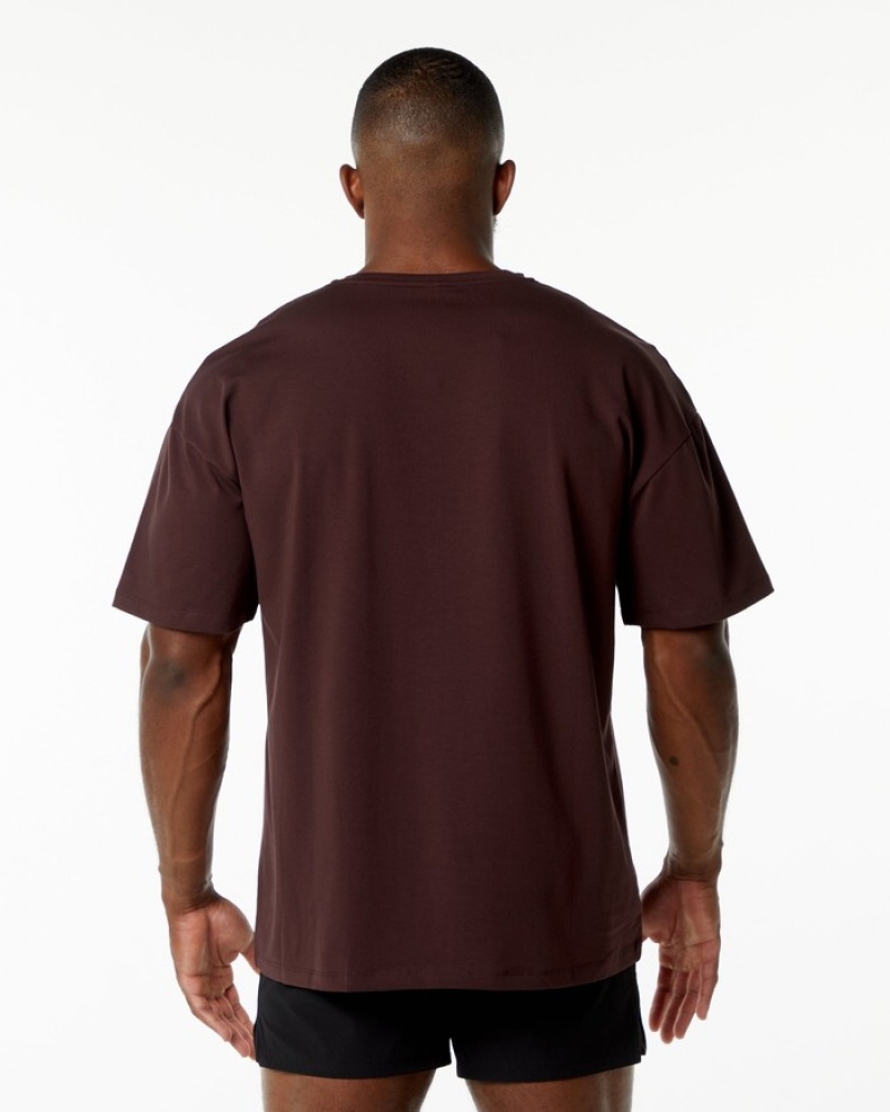 Alphalete Emblem Overhemd Heren Bordeaux | 20FATPBRG