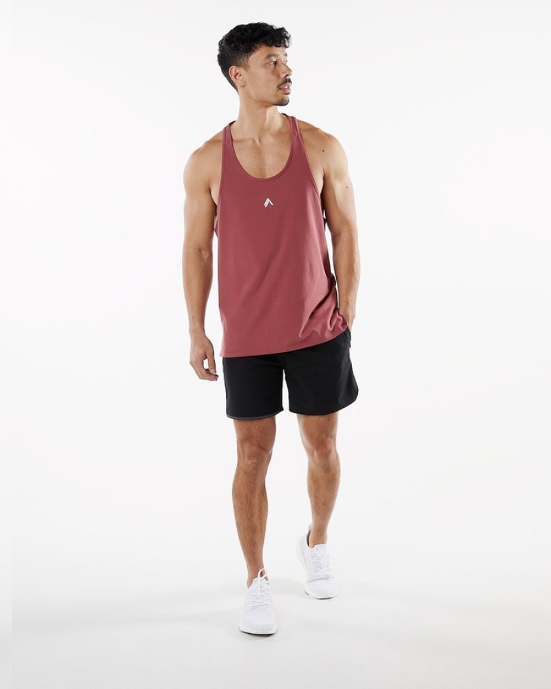 Alphalete Emblem Stringer Tanktop Heren Rood | 59VNAQHDB