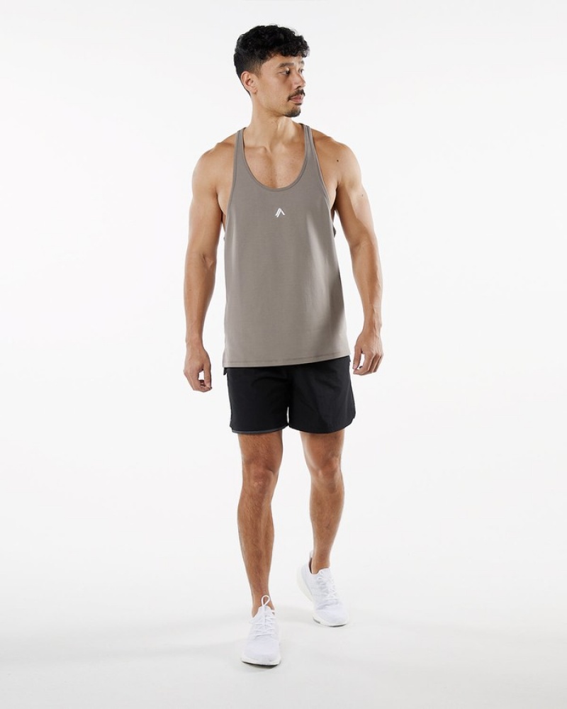 Alphalete Emblem Stringer Tanktop Heren Grijs | 08YCDZHTX