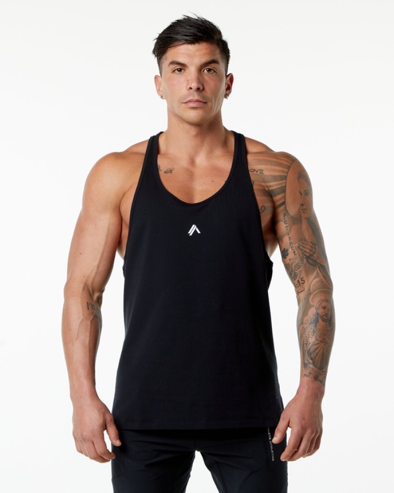 Alphalete Emblem Stringer Tanktop Heren Zwart | 27QJTAEZK