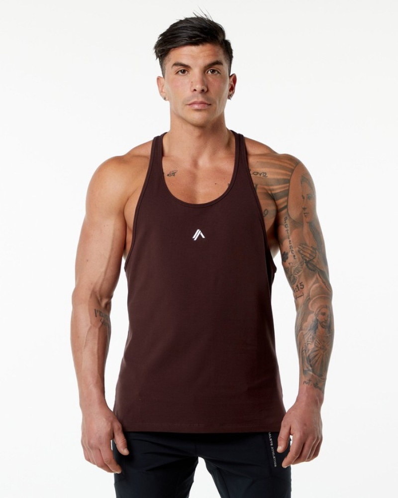 Alphalete Emblem Stringer Tanktop Heren Bordeaux | 52WAXUJZM