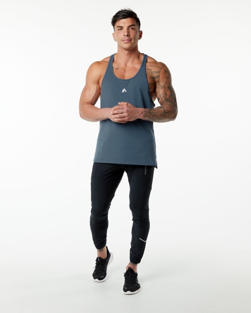 Alphalete Emblem Stringer Tanktop Heren Blauw | 07XPNCKVO