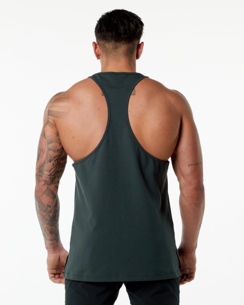 Alphalete Emblem Stringer Tanktop Heren Groen | 01XKPYVWU