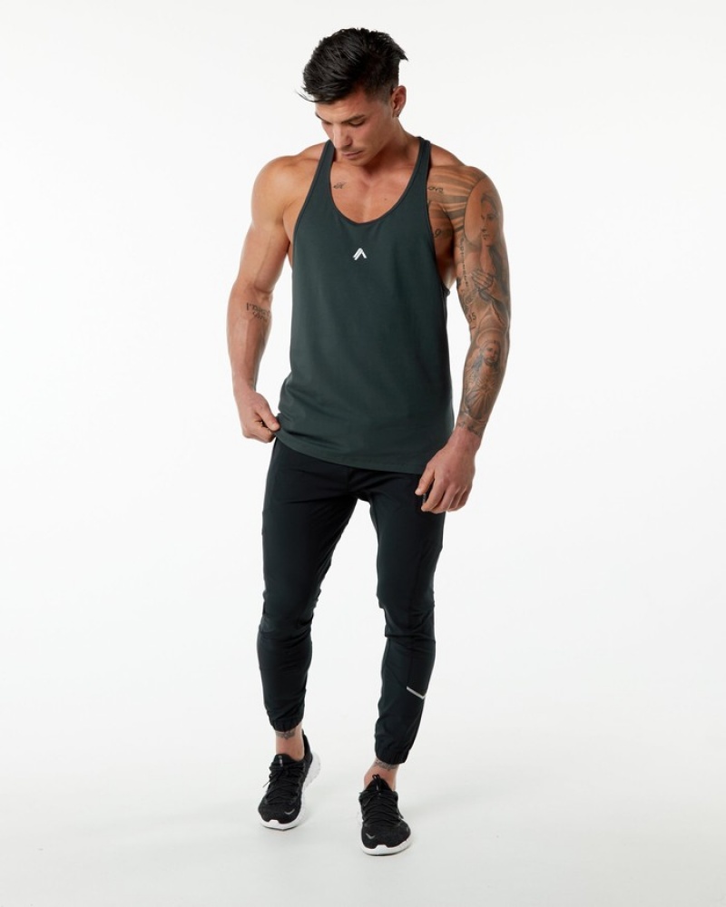 Alphalete Emblem Stringer Tanktop Heren Groen | 01XKPYVWU