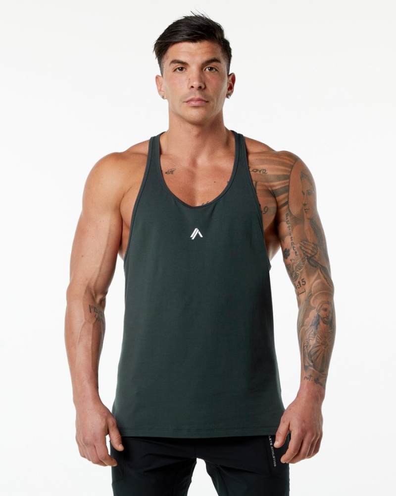 Alphalete Emblem Stringer Tanktop Heren Groen | 01XKPYVWU