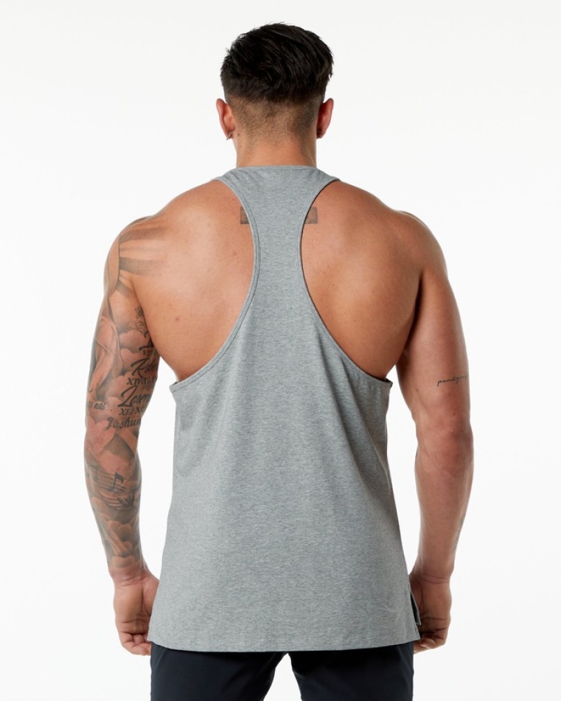 Alphalete Emblem Stringer Tanktop Heren Grijs | 26TDRYJVM