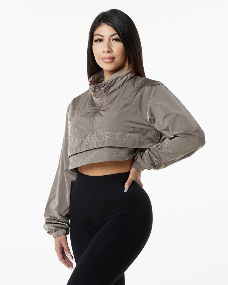 Alphalete Endure Crop Jassen Dames Bruin | 13WCIEXBN