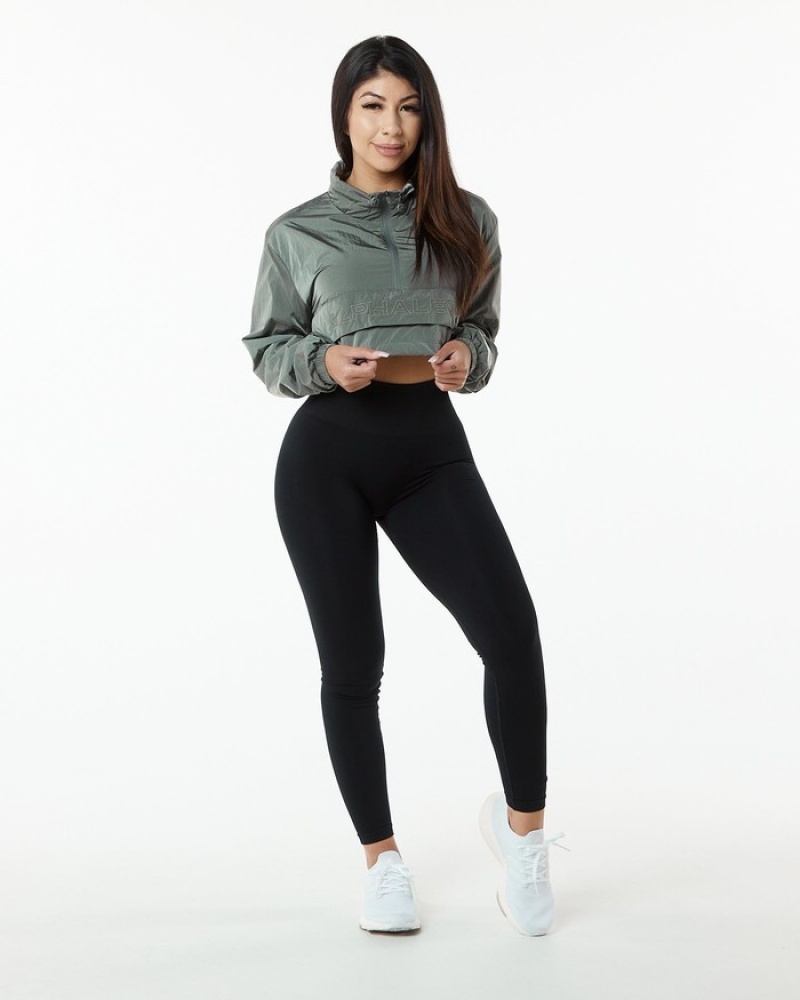 Alphalete Endure Crop Jassen Dames Grijs | 52ISLTXEB