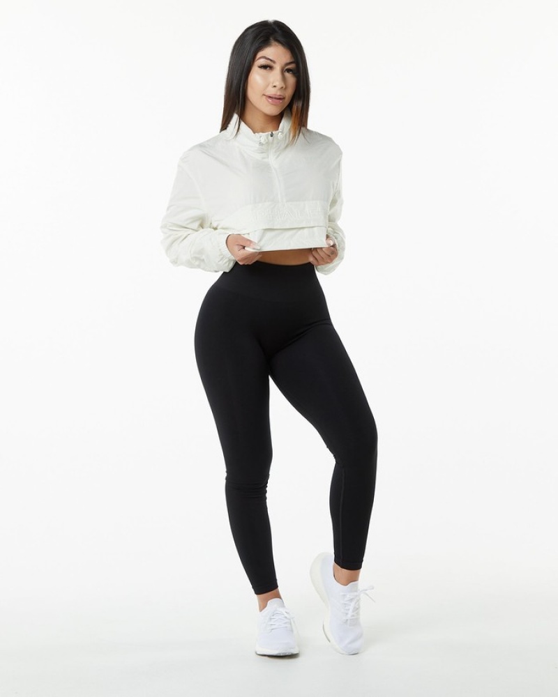 Alphalete Endure Crop Jassen Dames Olijfgroen | 27PTWJHXY