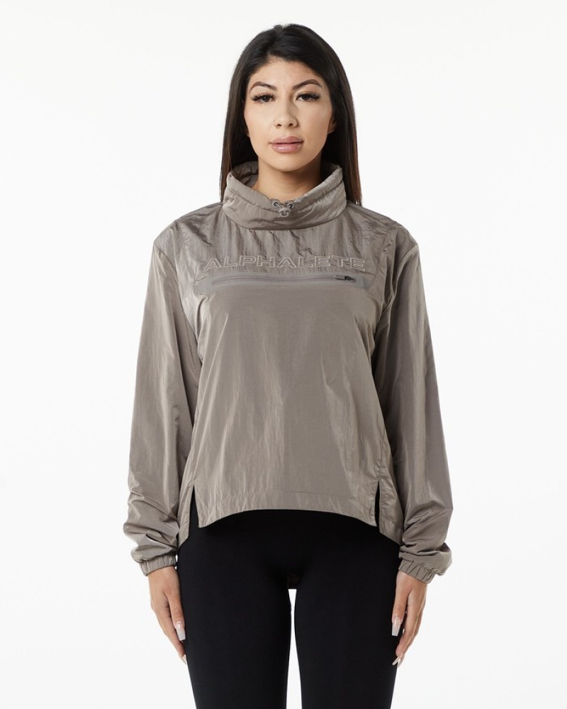 Alphalete Endure Pullover Sweatshirt Dames Bruin | 54ODYWIGA