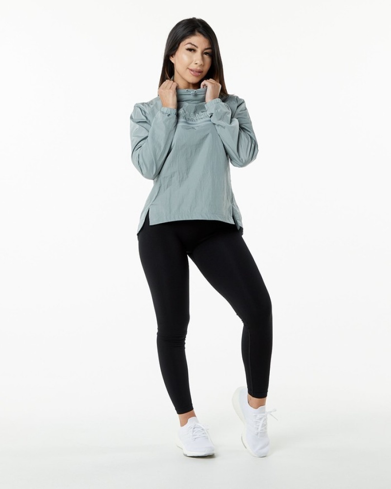 Alphalete Endure Pullover Sweatshirt Dames Grijs Blauw | 75JFYQBKP