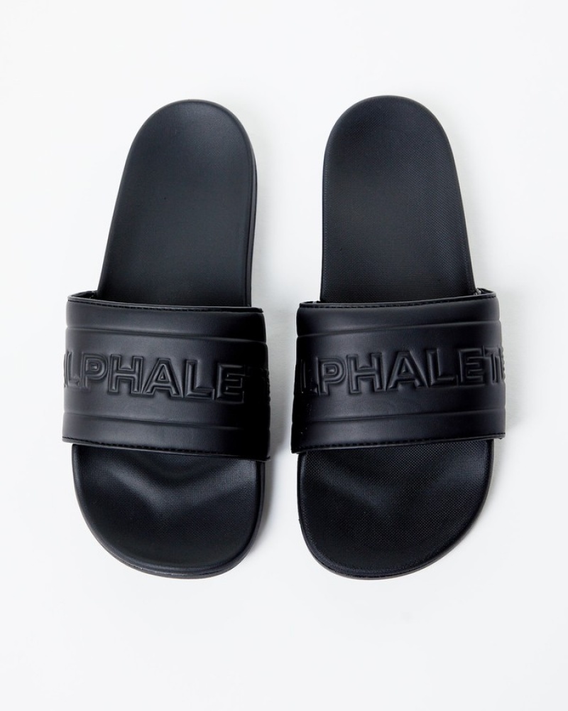 Alphalete Essential Core Badeslippers Dames Zwart | 96KUWNPHX