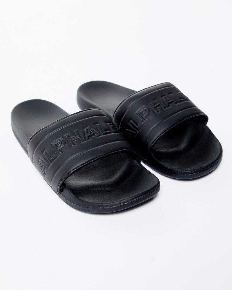 Alphalete Essential Core Badeslippers Dames Zwart | 96KUWNPHX