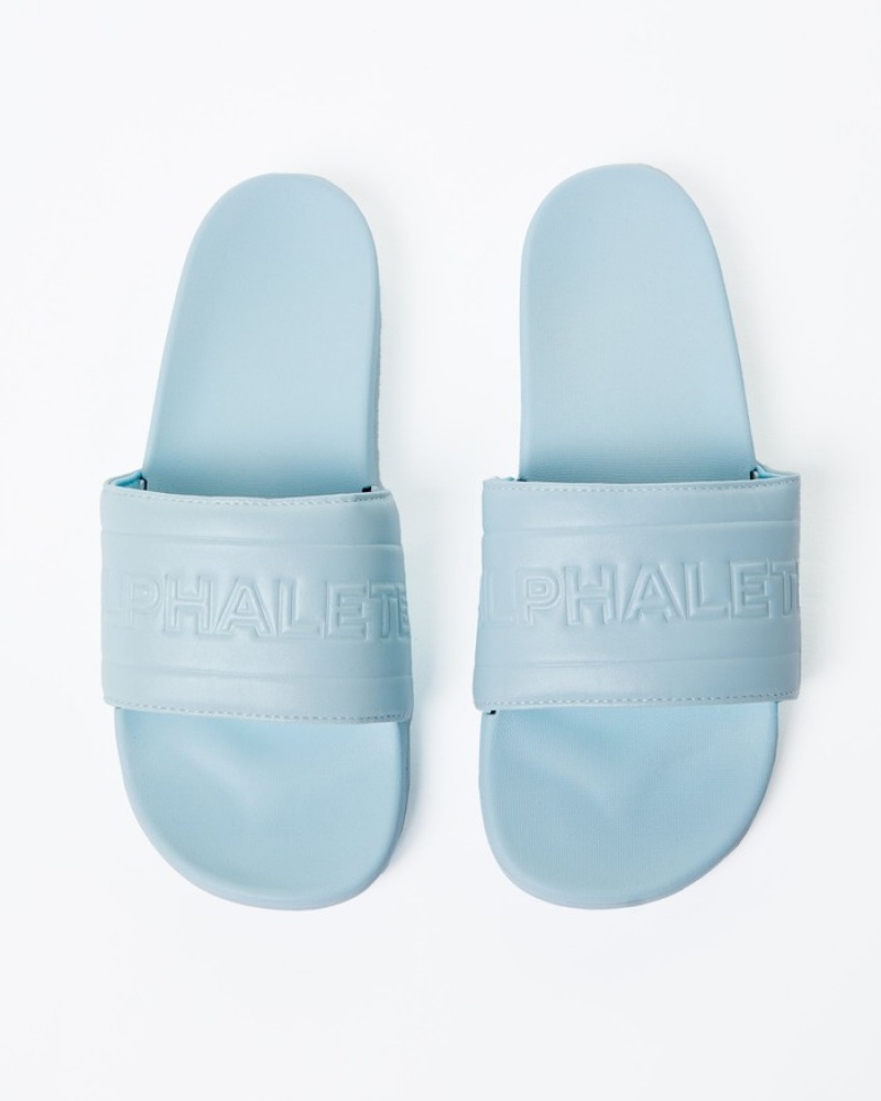 Alphalete Essential Core Badeslippers Dames Lichtblauw | 87WEXTQKF