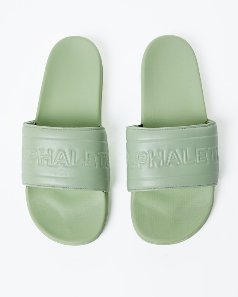 Alphalete Essential Core Badeslippers Heren Lichtgroen | 84OITDBVX