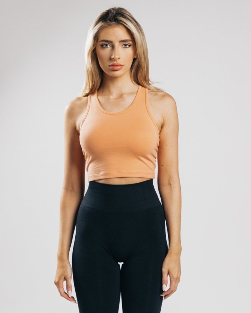 Alphalete Essential Crop Tanktop Dames Oranje | 63NGDHFEV