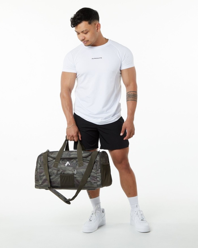 Alphalete Essential Duffel Tassen Dames Olijfgroen Camo | 93RIPLEYV