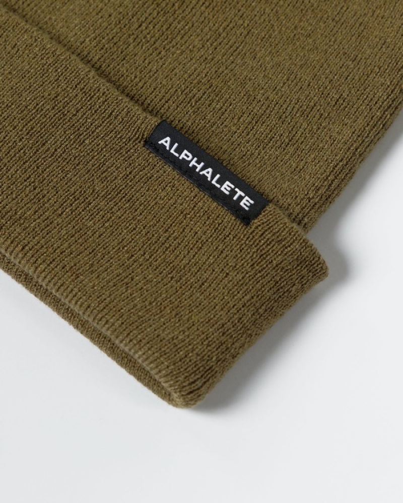 Alphalete Essential Foldover Muts Heren Olijfgroen | 02NFOUQCK