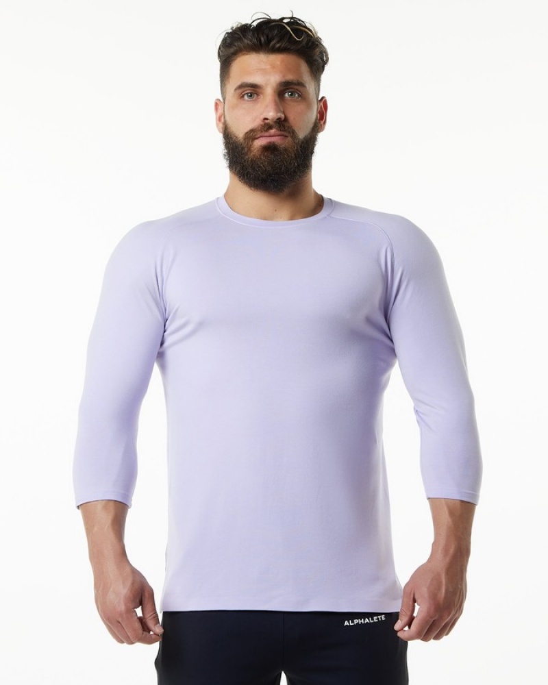 Alphalete Evo 3/4 Sleeve Overhemd Heren Paars | 98DIEOZRJ