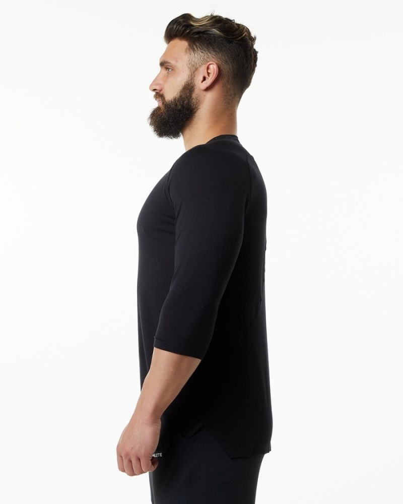 Alphalete Evo 3/4 Sleeve Overhemd Heren Zwart | 09MUXAVGO