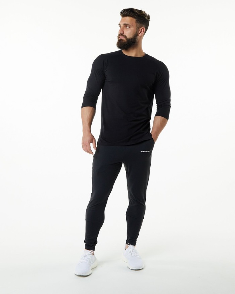 Alphalete Evo 3/4 Sleeve Overhemd Heren Zwart | 09MUXAVGO