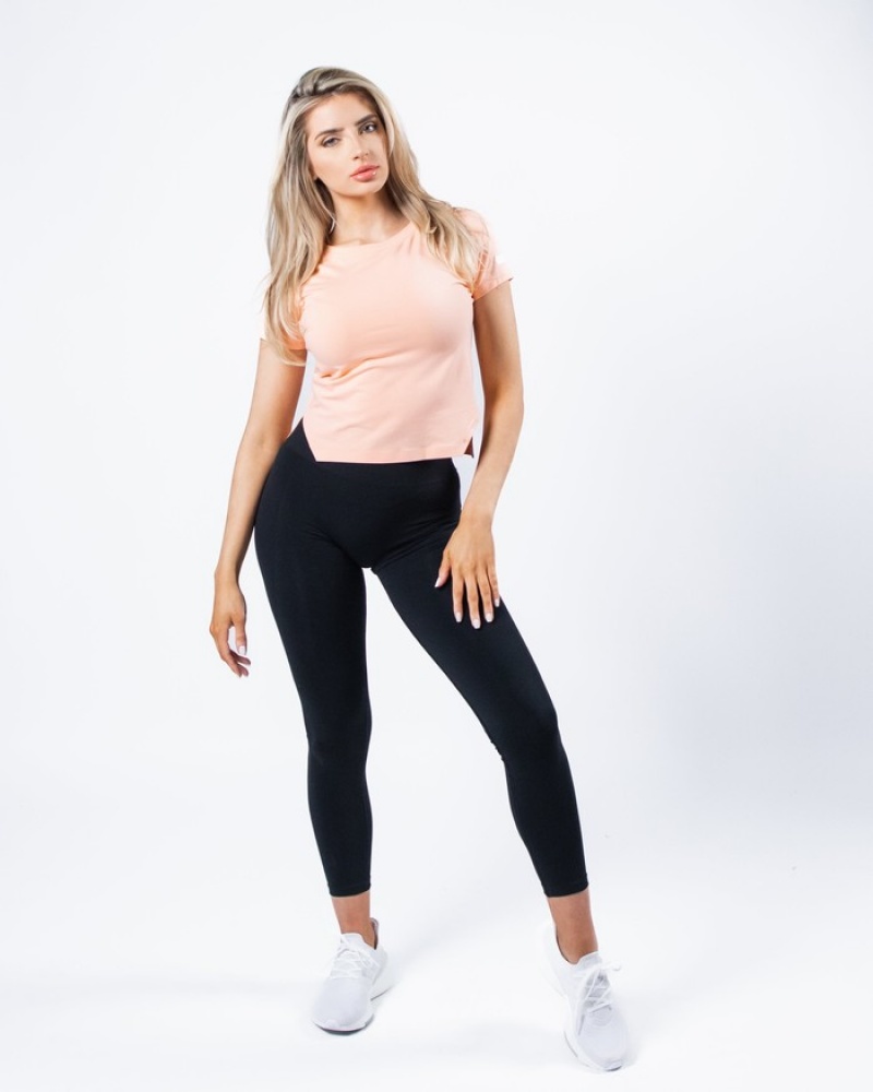 Alphalete Evo Crop Overhemd Dames Koraal | 60BCJMAIO