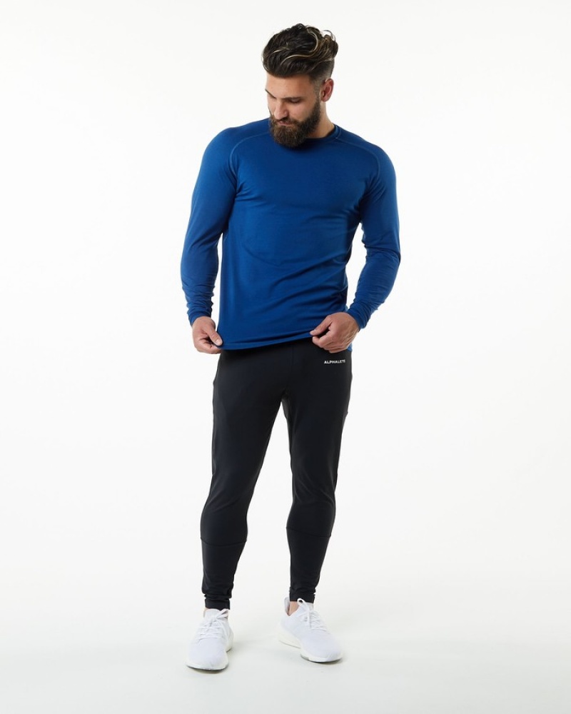 Alphalete Evo Epaulette Overhemd Heren Blauw | 03QKDXFPI