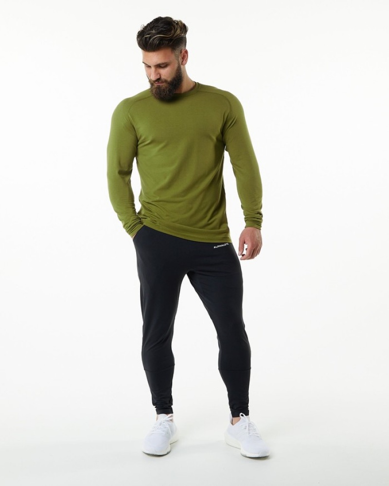 Alphalete Evo Epaulette Overhemd Heren Groen | 38ZXHAMUO