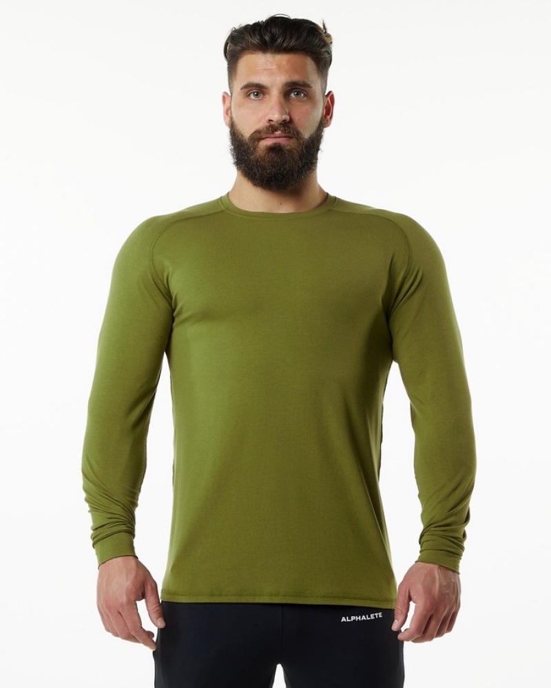 Alphalete Evo Epaulette Overhemd Heren Groen | 38ZXHAMUO