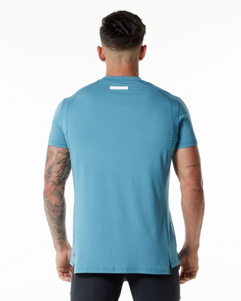 Alphalete Evo Overhemd Heren Blauw | 37KEFWYHA