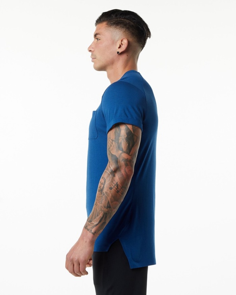 Alphalete Evo Pocket Overhemd Heren Blauw | 58BKVACOH