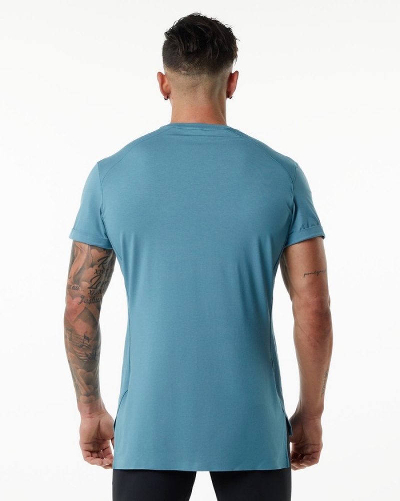 Alphalete Evo Pocket Overhemd Heren Blauw | 15ZLGBUSW