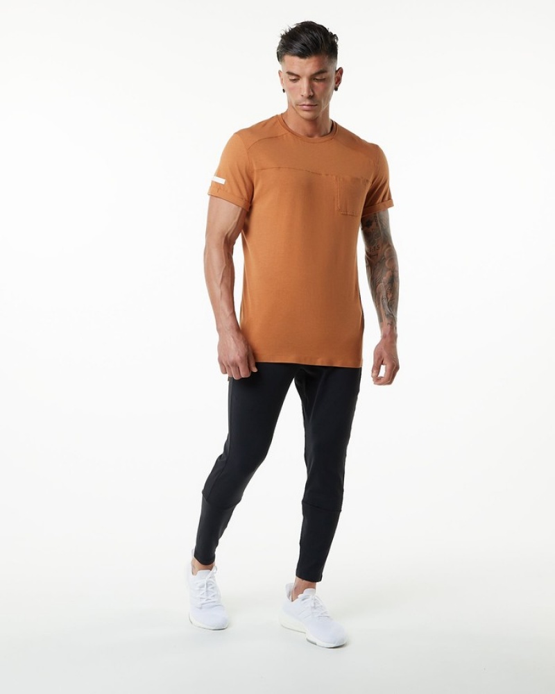 Alphalete Evo Pocket Overhemd Heren Bruin | 24XGDHVKJ