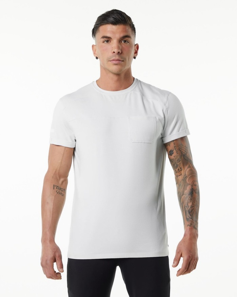 Alphalete Evo Pocket Overhemd Heren Wit | 85VAZFNBJ