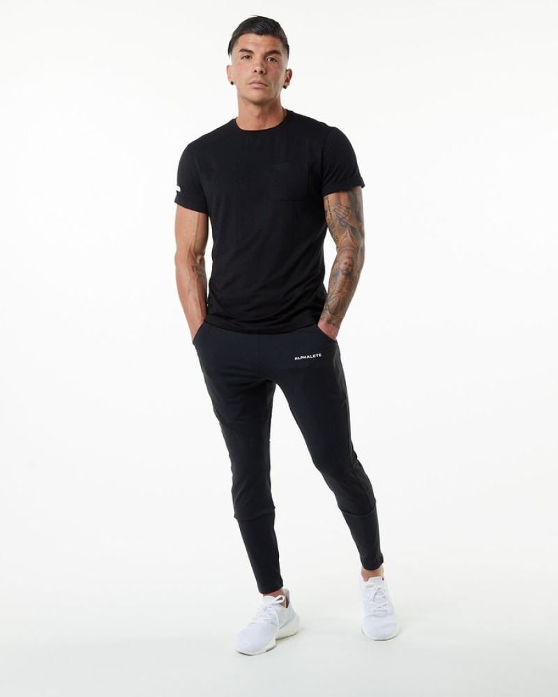 Alphalete Evo Pocket Overhemd Heren Zwart | 50PEWIKCX