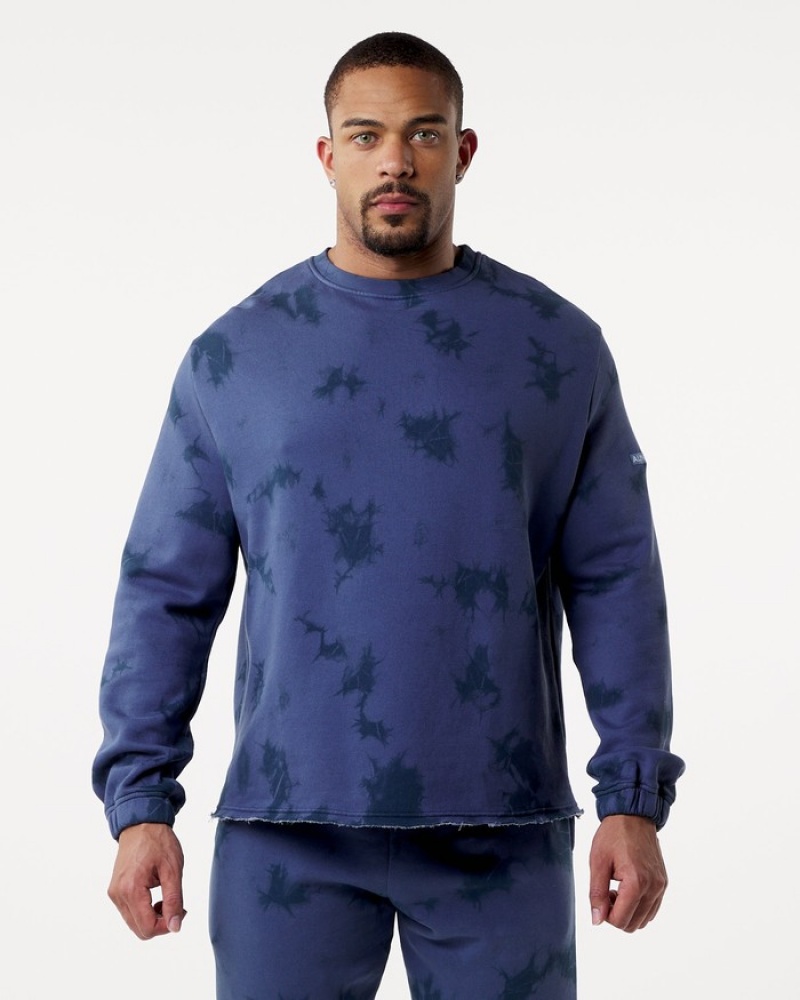 Alphalete HCTS Drop Shoulder Sweatshirt Heren Blauw | 39DUGOTCN