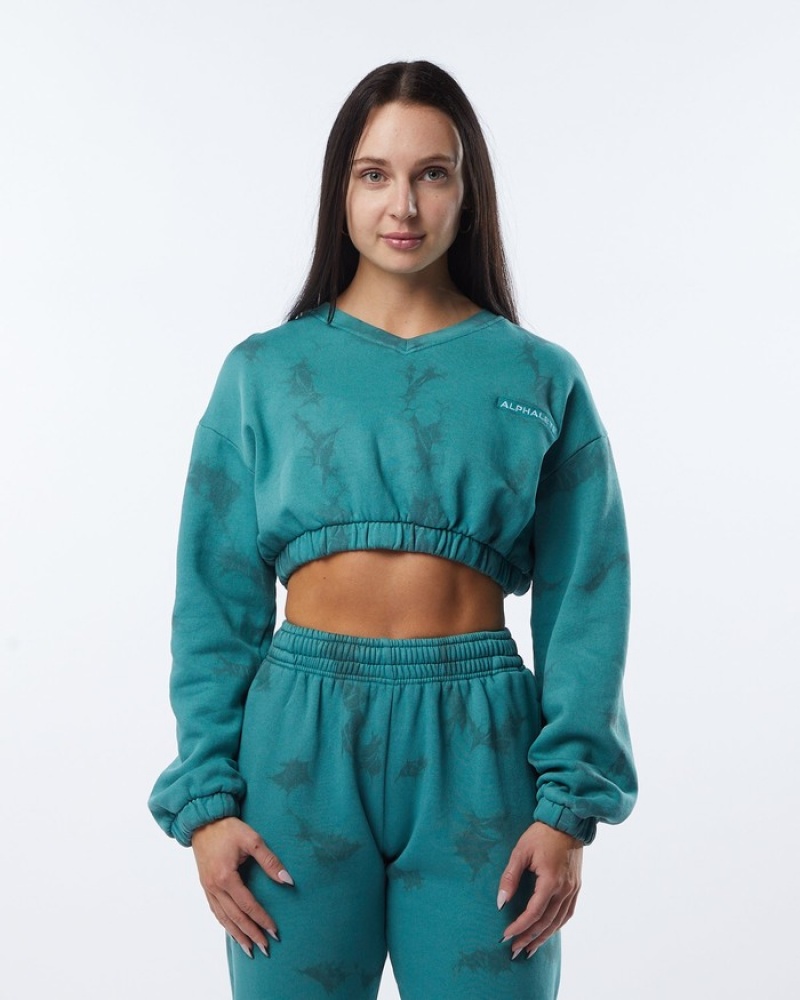 Alphalete HCTS Sweatshirt Dames Blauw | 01YRZMFNO