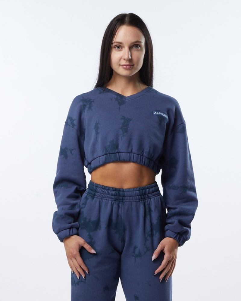 Alphalete HCTS Sweatshirt Dames Donkerblauw | 92TXVQOWH