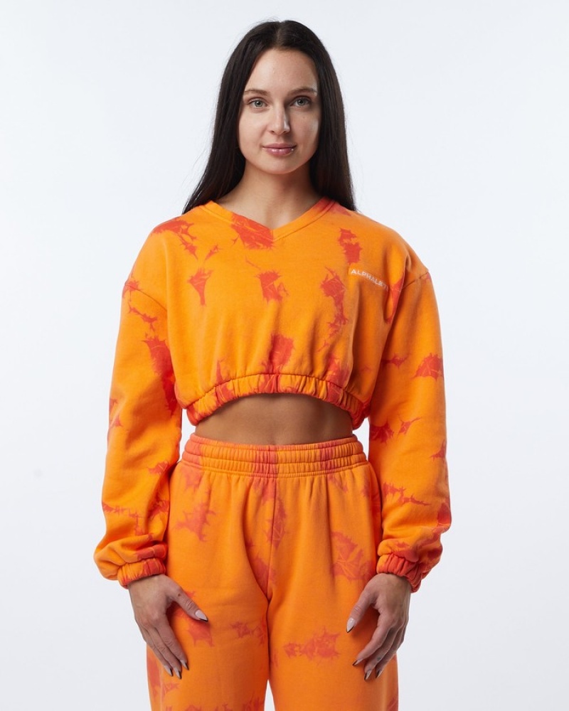 Alphalete HCTS Sweatshirt Dames Oranje | 95PJVOMGS