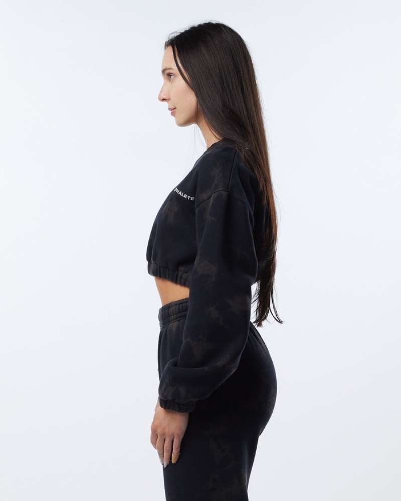 Alphalete HCTS Sweatshirt Dames Zwart | 65JLESFMZ