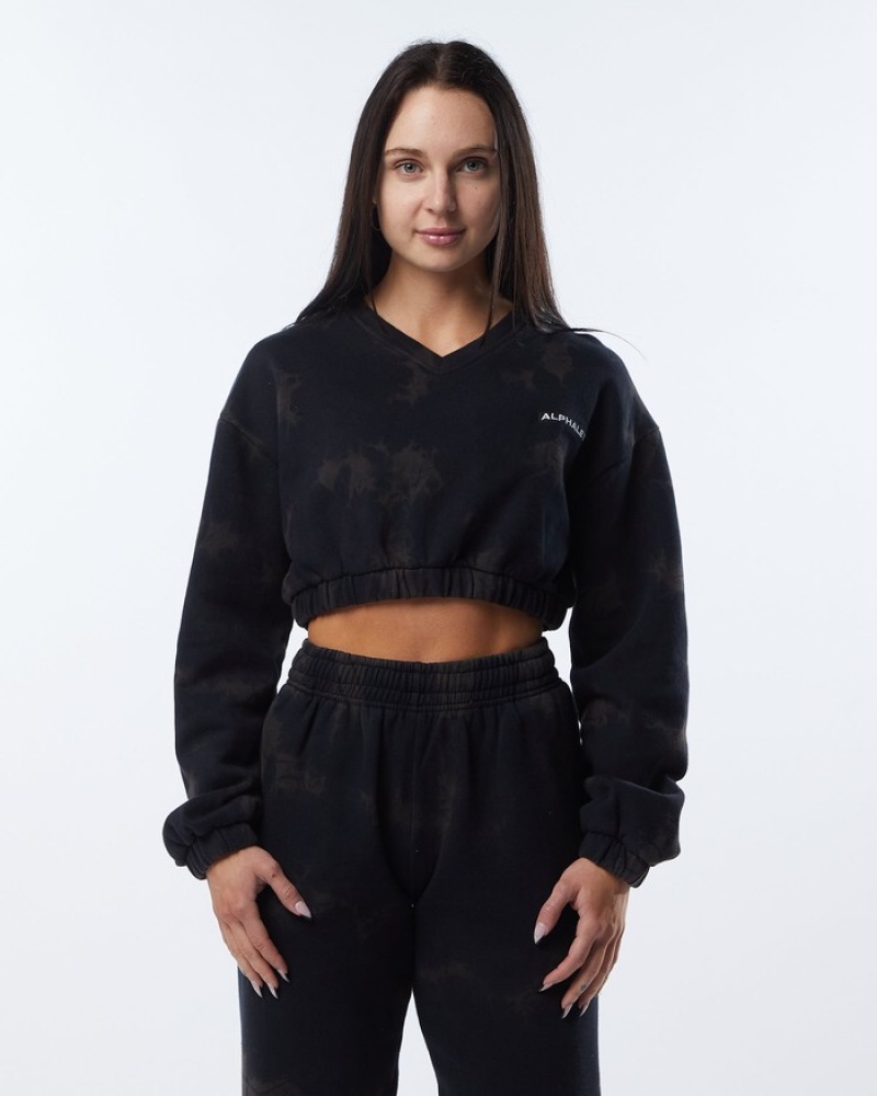 Alphalete HCTS Sweatshirt Dames Zwart | 65JLESFMZ